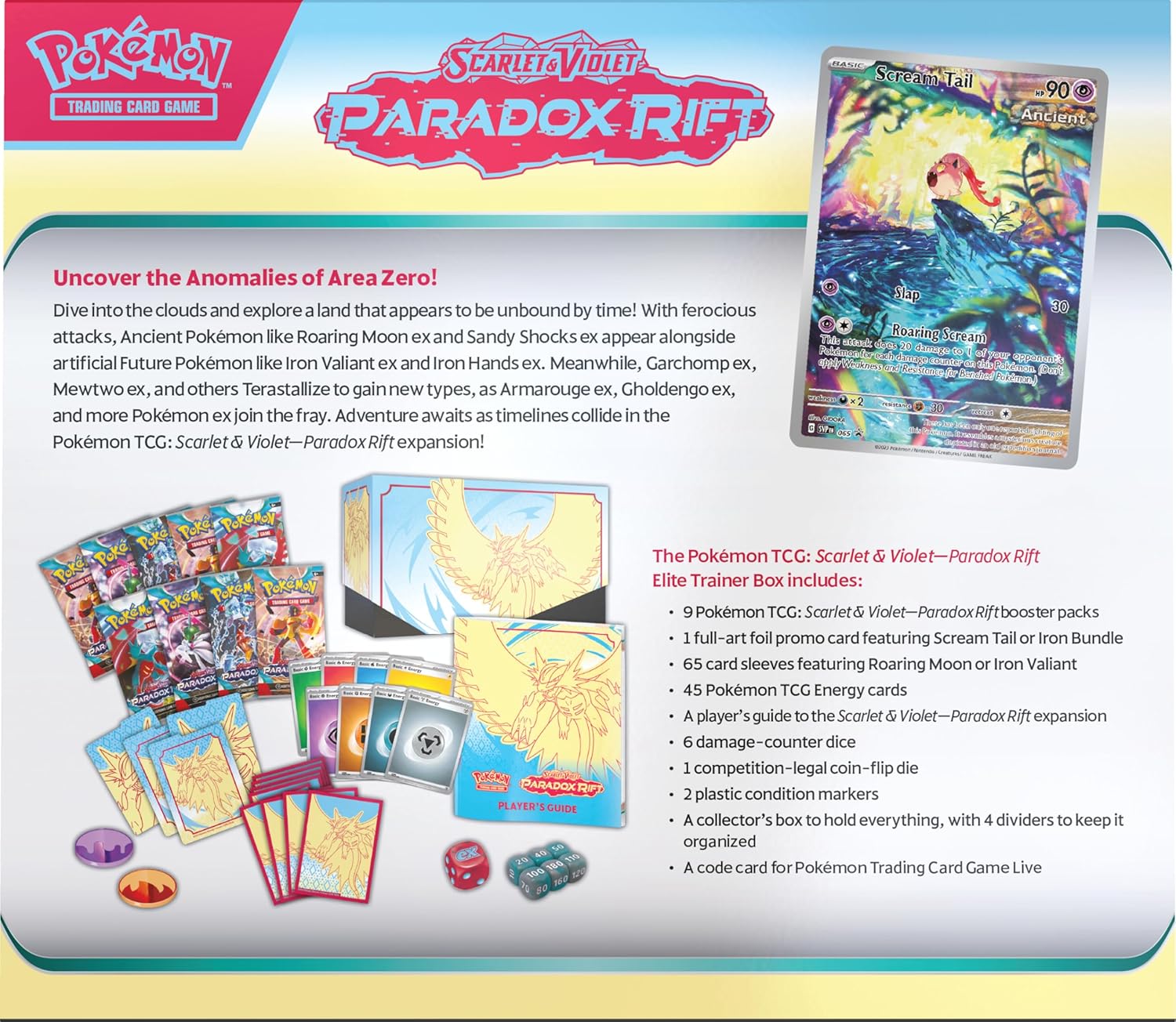 Pokemon - Paradox Rift - Elite Trainer Box [Roaring Moon] - ETB - SV04 - PAR - English - Sealed