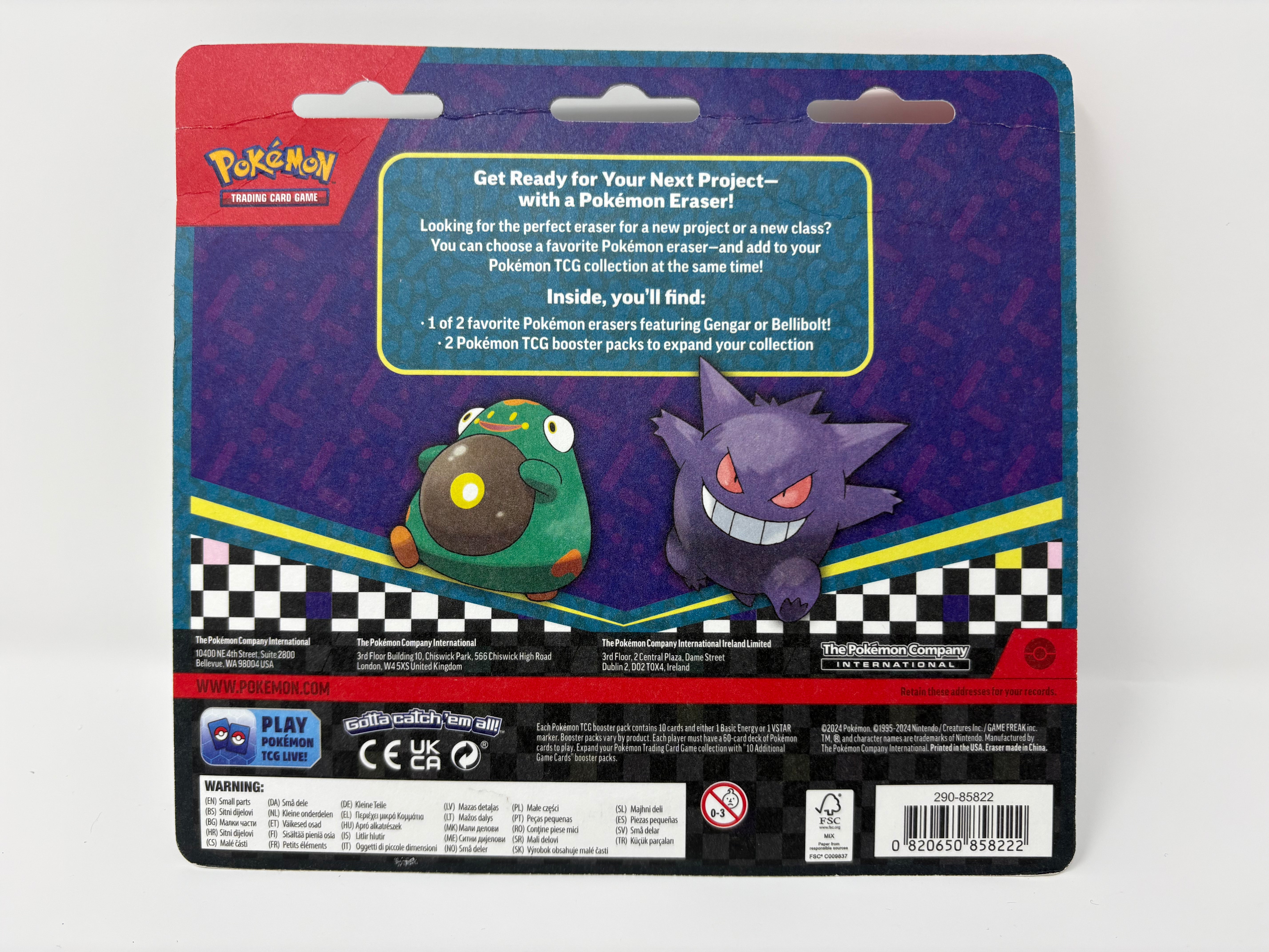 Pokemon TCG: Back to School Eraser Blister 2024 [Gengar] - New