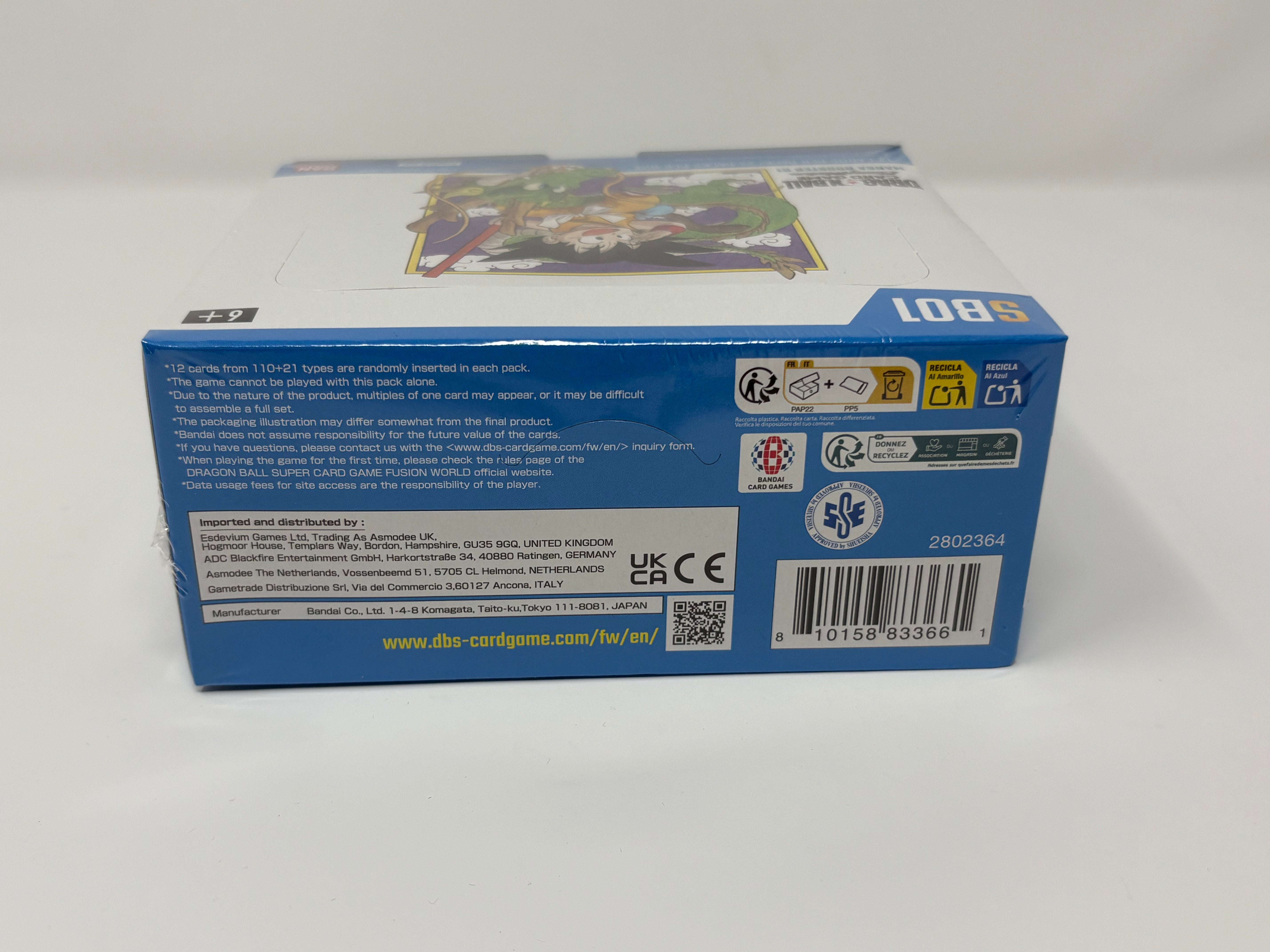 Dragon Ball Super - Card Game - Manga Booster 01 Booster Box (SB01) - Sealed