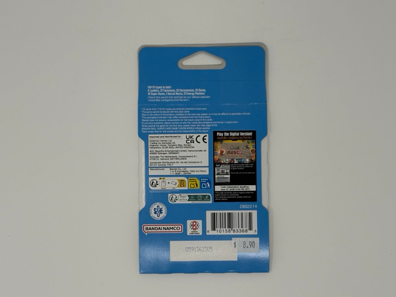 Dragon Ball Super - Manga Booster (SB01) - Sleeved Booster Pack - Trunks Bulma