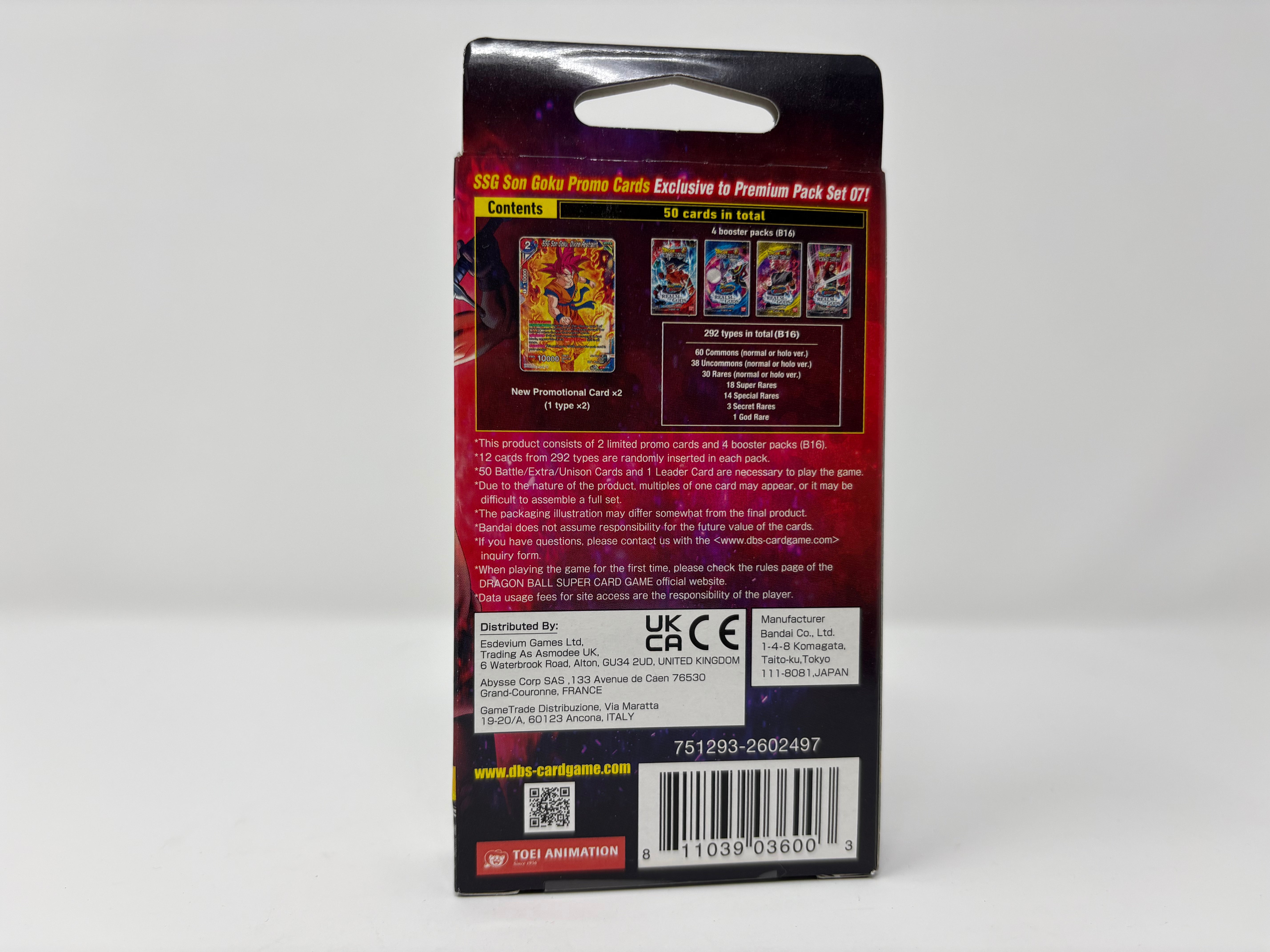 Dragon Ball Super - Realm of the Gods (DBS-B16) - Premium Pack Set 07 - English - Sealed